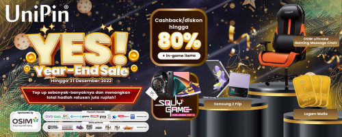 YES (Year-End Sale)! Akhir Tahun Bertabur Emas & Hadiah Senilai Puluhan Juta Rupiah Bersama UniPin